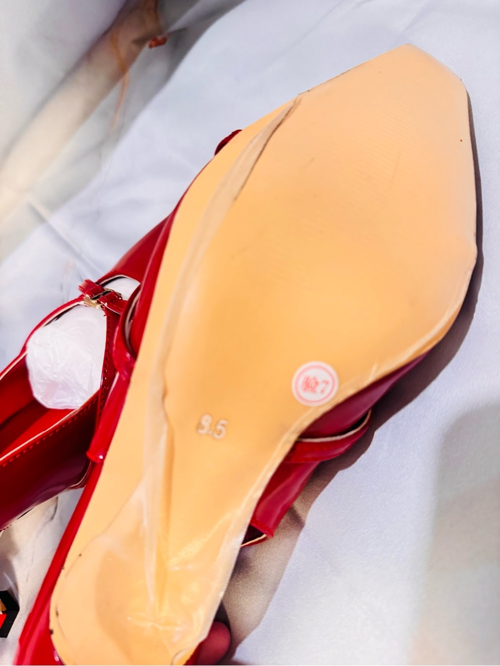 Incredibly Sexy Patent Red Slingback Pumps Size 8.5 - Picture 6 of 9